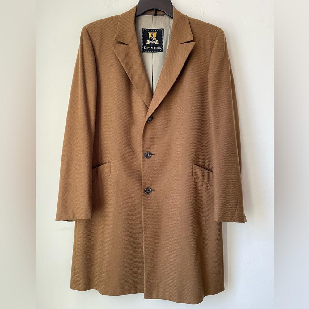 Kuppenheimer Vintage Mens Wool Trench Overcoat